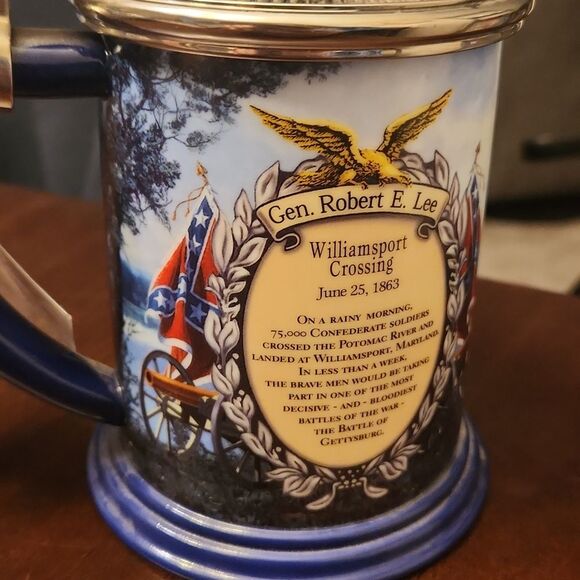 Civil War Tankard by John Paul Strain Robert E Lee Williamsport Crossing NWT - Picture 3 of 11
